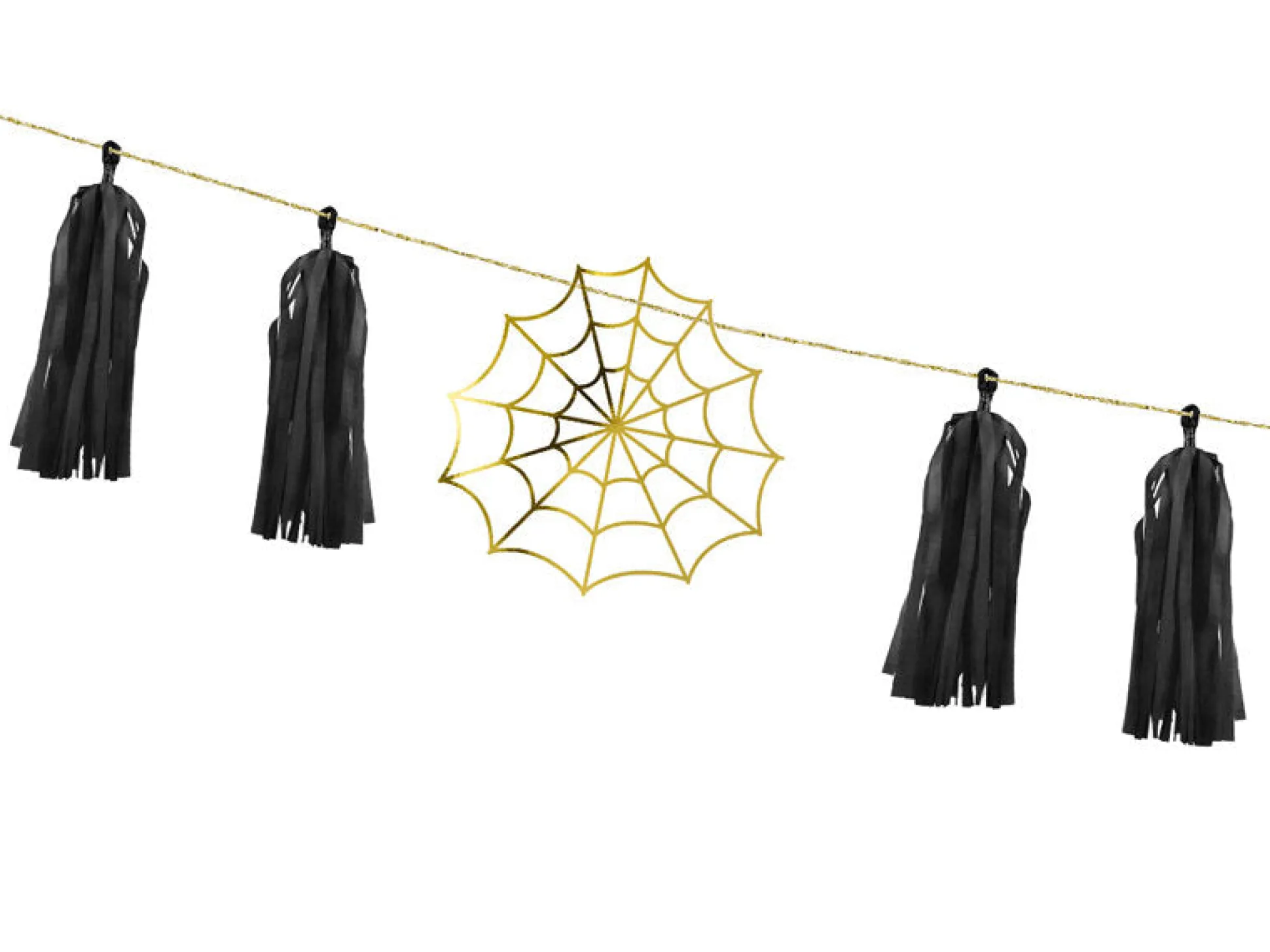 Gold Spiderweb Tassel Garland 5.7ft
