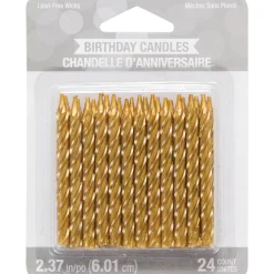 Gold Spiral Birthday Candles