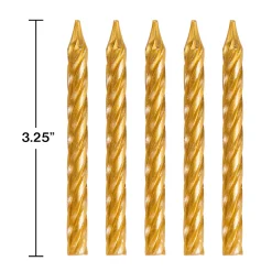 Gold Spiral Birthday Candles