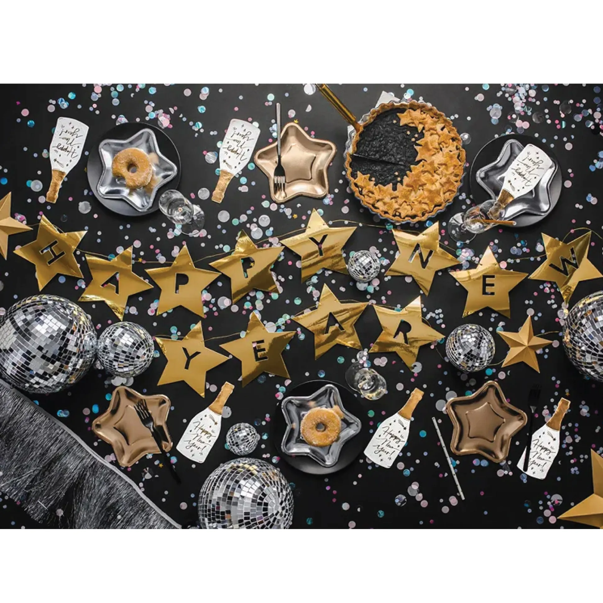 Gold Star Happy New Year Banner 9.5ft