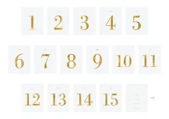 Gold Table Numbers for Wine Bottles (1-15) 30ct