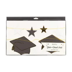 Graduation Caps & Stars Banner Set 5ft