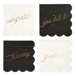 Grad Well Wishes Scalloped Dessert Napkins 16ct