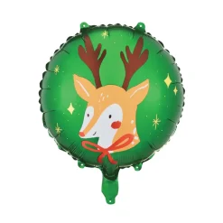 Green Christmas Reindeer Balloon 14in