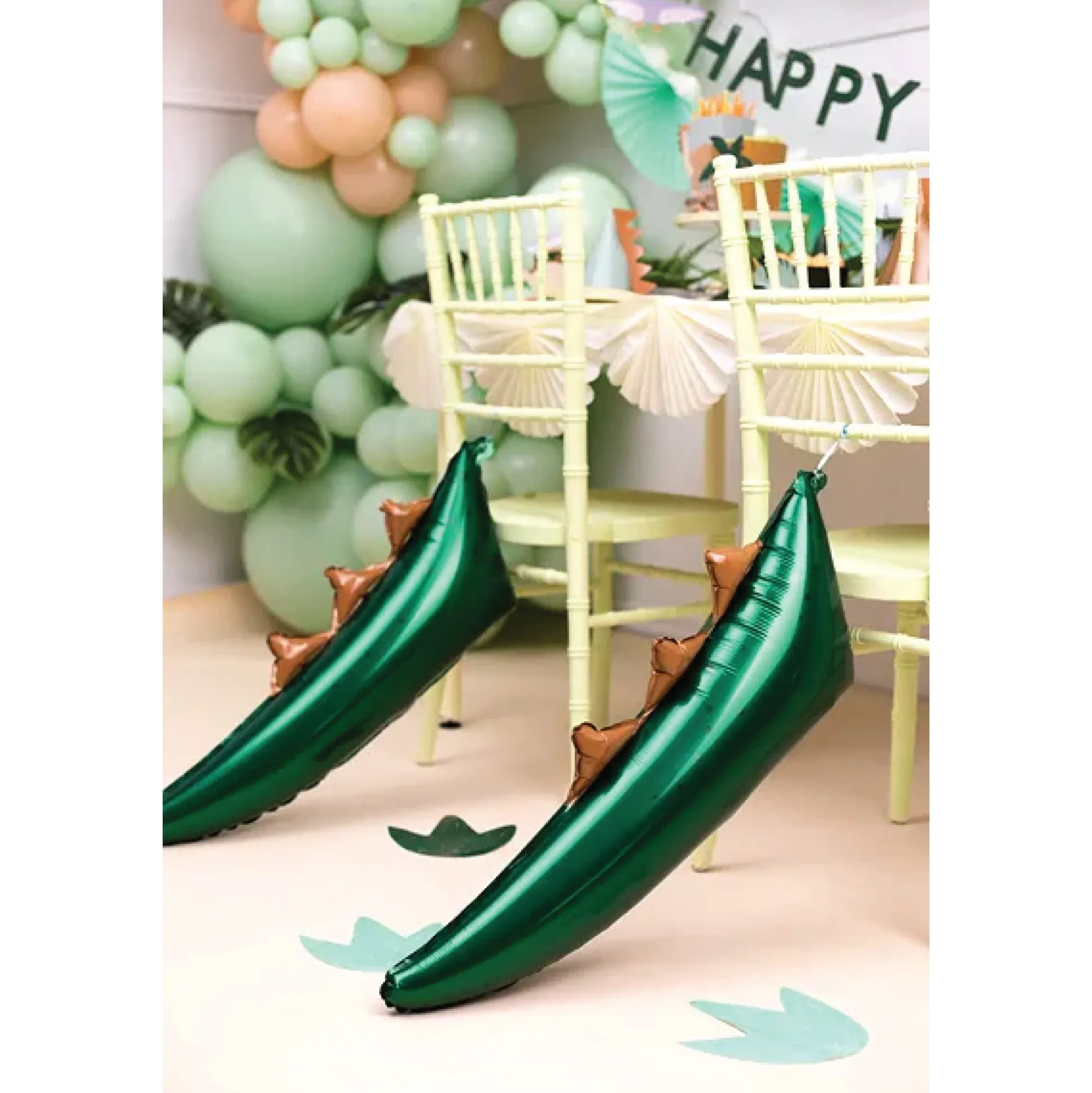 Green Dinosaur Tail Foil Balloon 29in