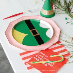 Green Elf Dessert Plates 8ct