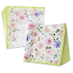 Green Floral Tea Party Lunch Napkins 30ct
