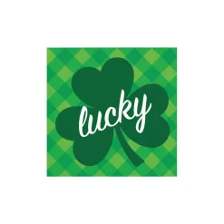 Green Lucky Shamrock Dessert Napkins 16ct