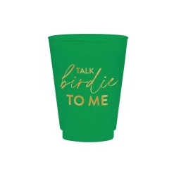 Green Talk Birdie To Me Frosted Plastic Cups 6ct