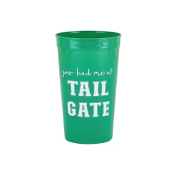 Green You Had Me at Tailgate Plastic Cups 8ct