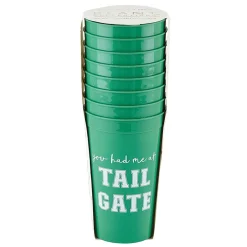 Green You Had Me at Tailgate Plastic Cups 8ct