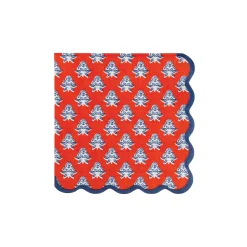 Hamptons Red Floral Dessert Napkins 24ct