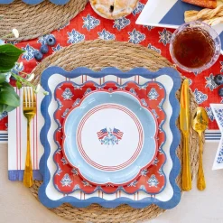 Hamptons Red Floral Lunch Plates 8ct
