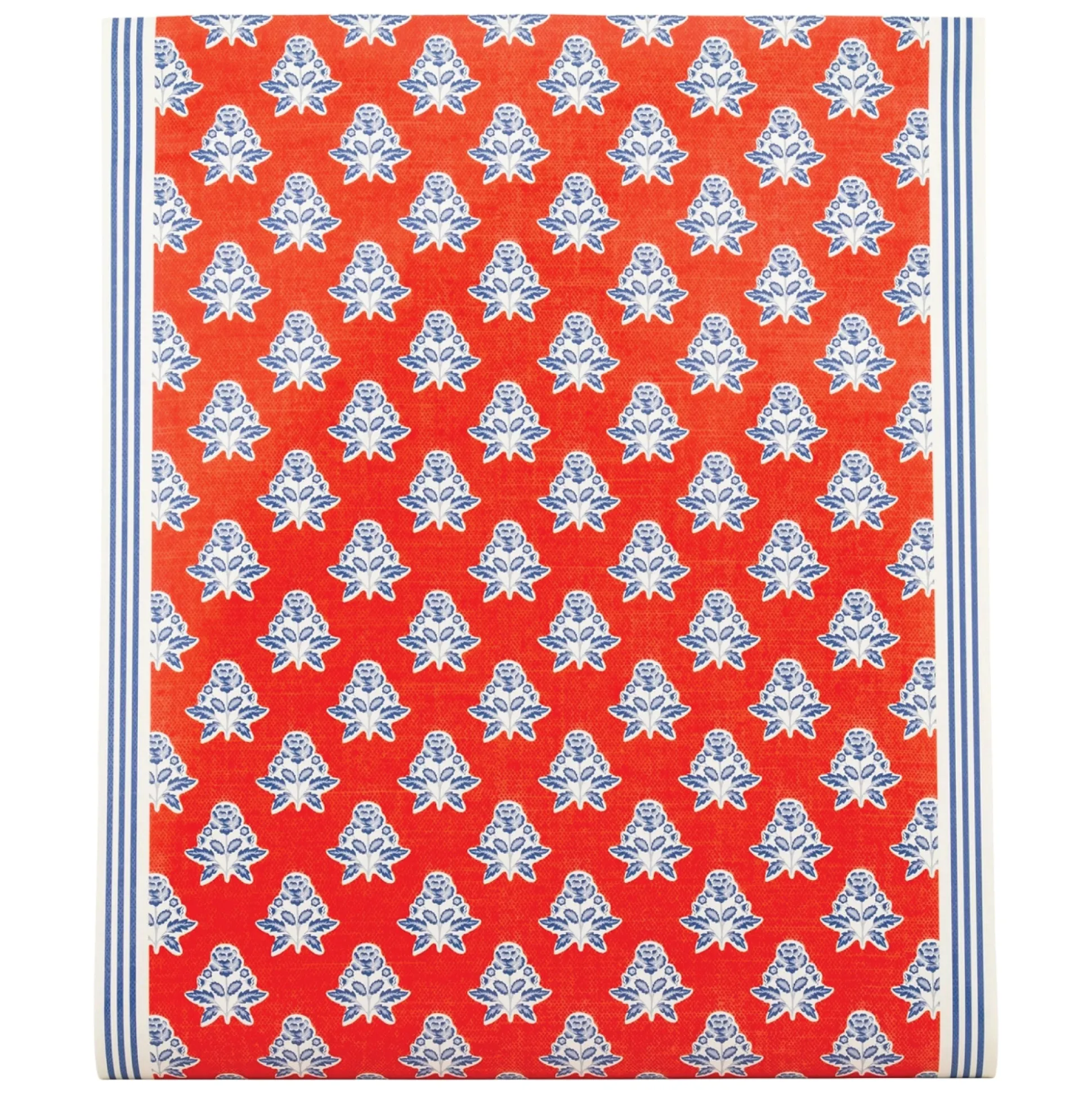 Hamptons Red Floral Paper Table Runner 10ft