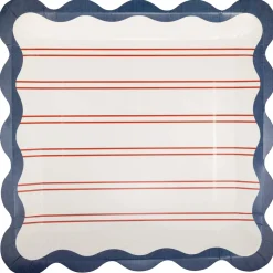 Hamptons Red Striped Dinner Plates 8ct