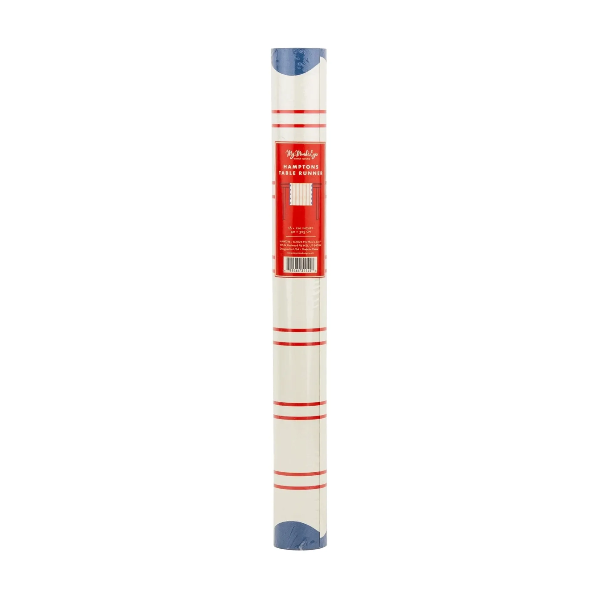 Hamptons Red Striped Table Runner 10ft