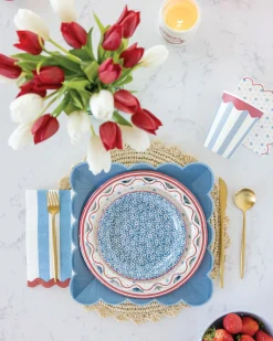 Hamptons Stripes & Scalloped Paper Cups 8ct