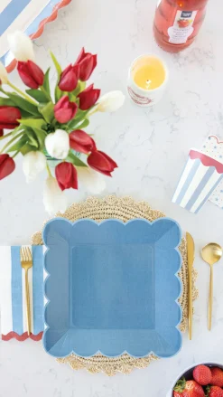 Hamptons Stripes & Scalloped Paper Cups 8ct
