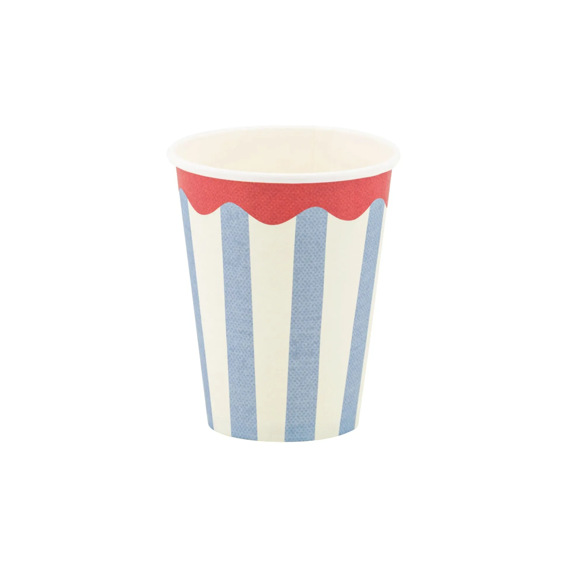 Hamptons Stripes & Scalloped Paper Cups 8ct
