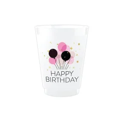 Happy Birthday Frosted Plastic Cups 8ct