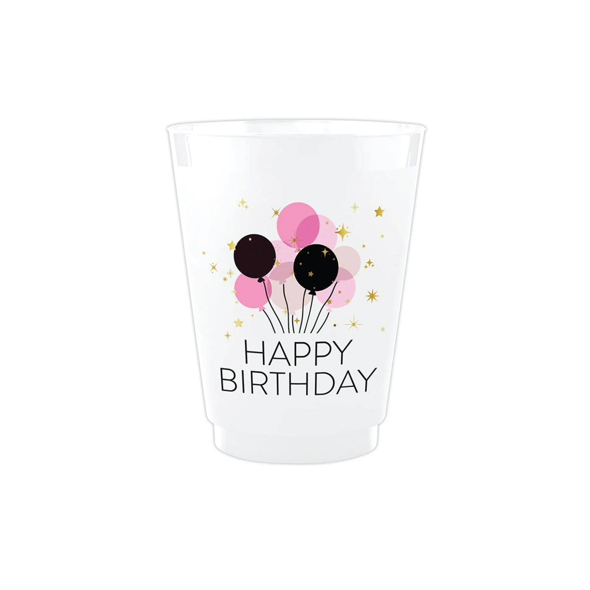 Happy Birthday Frosted Plastic Cups 8ct