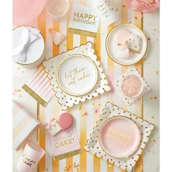 Happy Birthday Gold Fringed Dessert Napkins 20ct