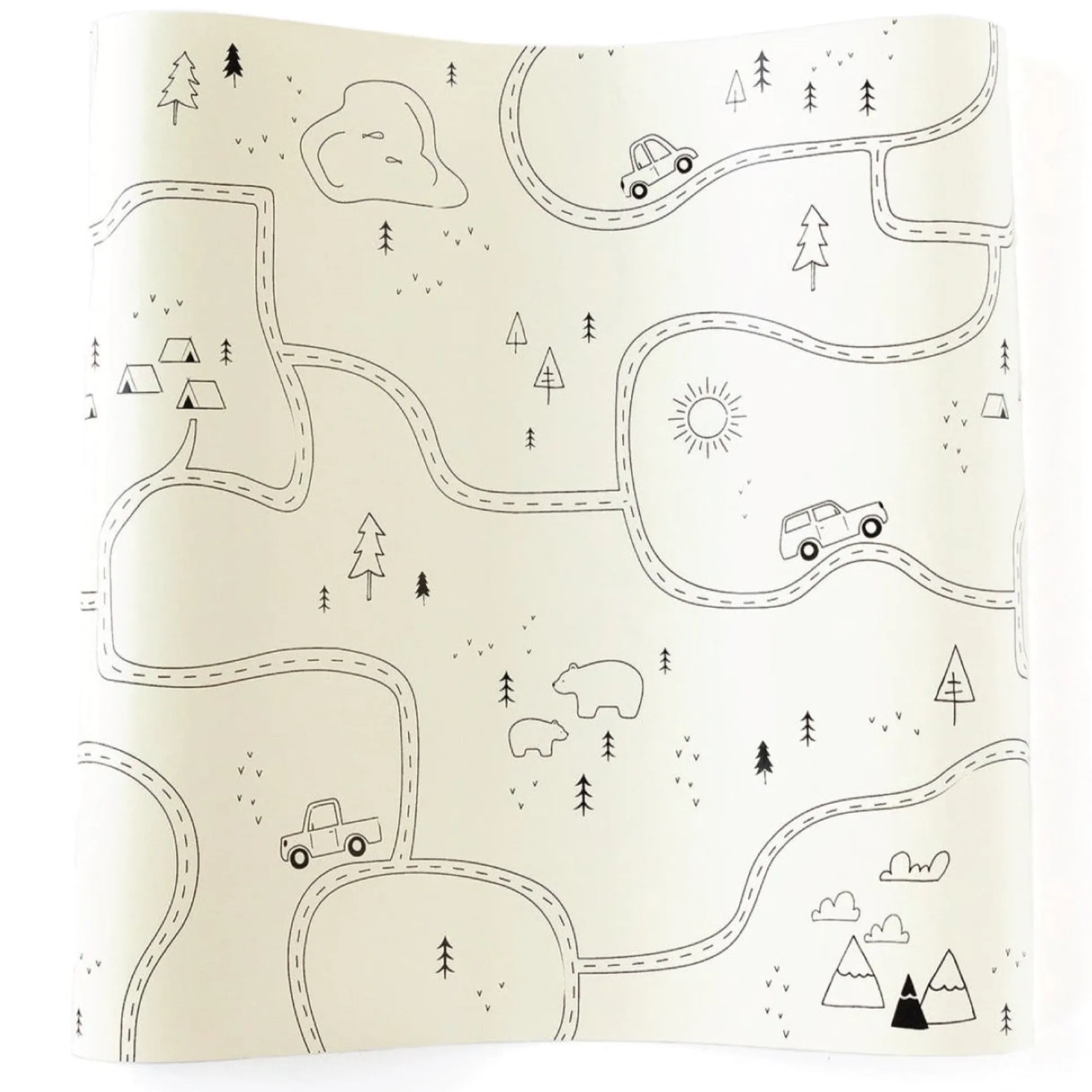Happy Camper Adventure Map Paper Table Runner