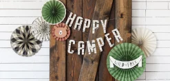 Happy Camper Paper Fan Decorations 10pc
