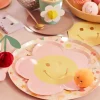 Happy Face Flower Dessert Plates 8ct
