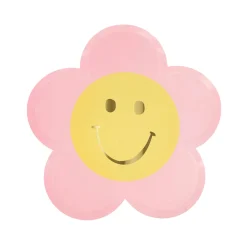 Happy Face Flower Dessert Plates 8ct