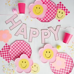 Happy Face Flower Dessert Plates 8ct