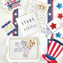 Happy Fourth of July Bamboo Serving Tray