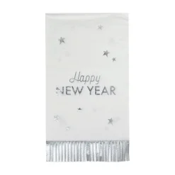 Happy New Year Fringe Paper Guest Towels 18ct