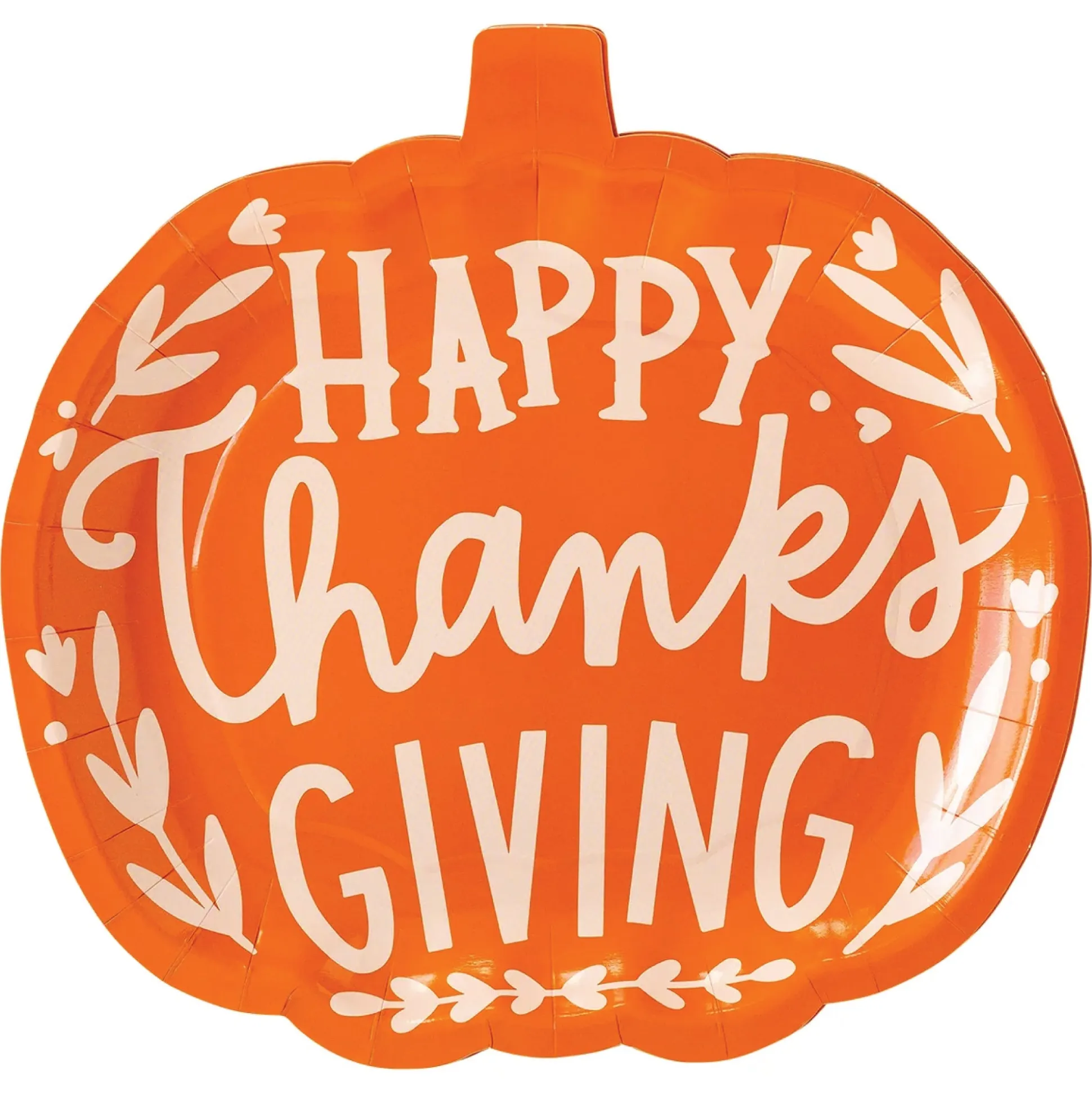 Happy Thanksgiving Pumpkin Lunch Plates 8ct
