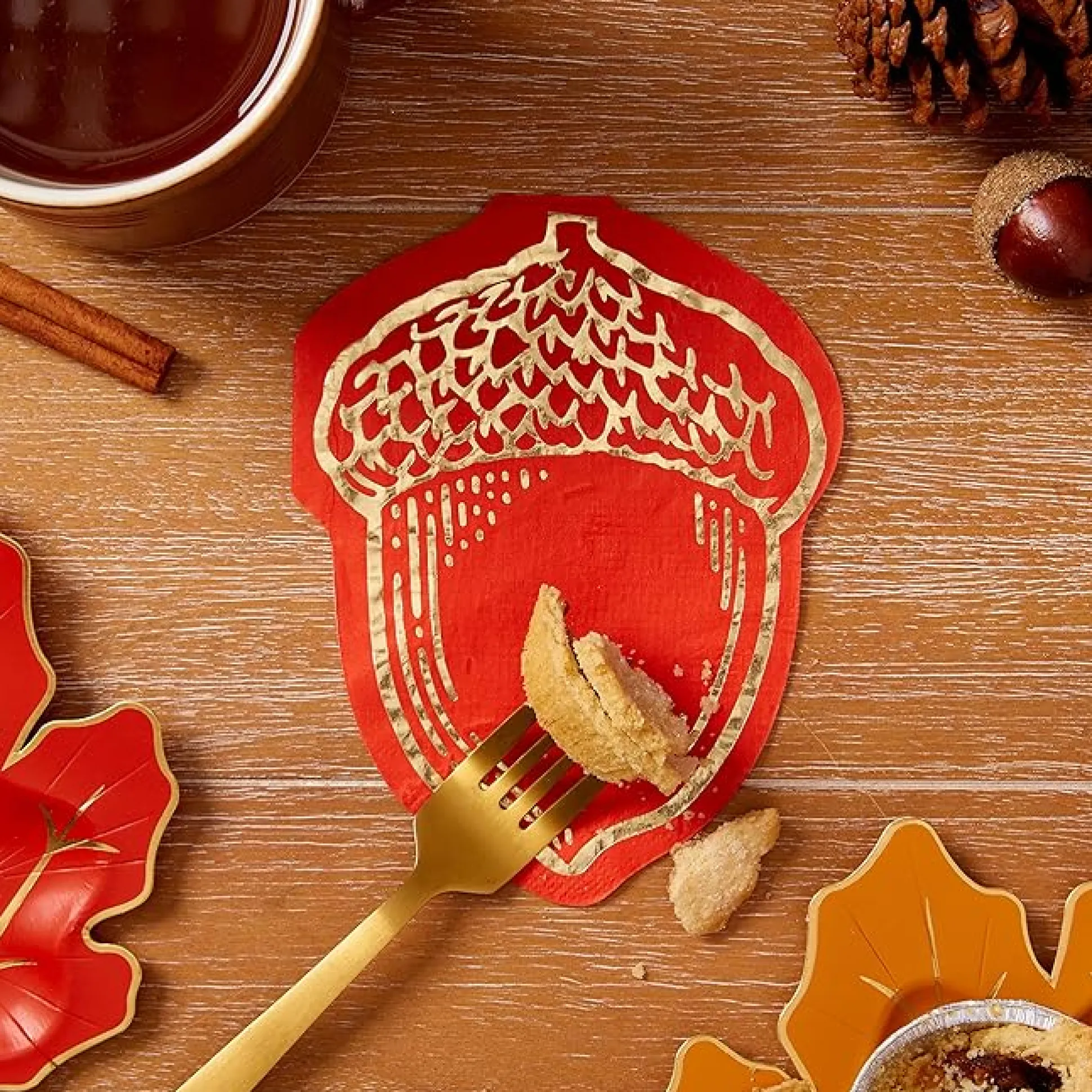 Harvest Acorn Shaped Dessert Napkins 20ct