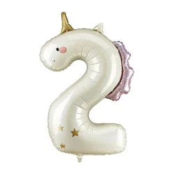 Holographic Glitter Unicorn Number Two Foil Balloon 36.5in
