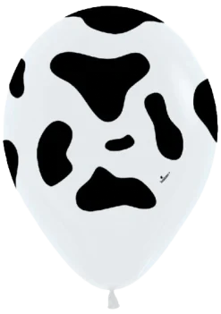 Holstein Cow Print Latex Balloons 6ct
