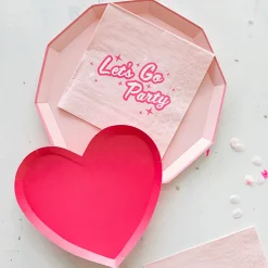 Hot Pink Heart Dessert Plates 8ct