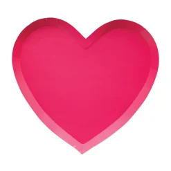 Hot Pink Heart Dessert Plates 8ct