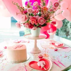 Hot Pink Heart Dessert Plates 8ct