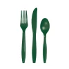 Hunter Green Premium Plastic Cutlery Set for 8