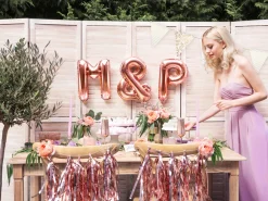 14in Air-Filled Rose Gold Letter Balloon