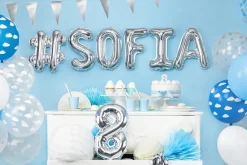 14in Air-Filled Silver Letter Balloon