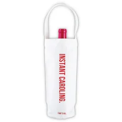 Instant Caroling Canvas Wine Bottle Bag 1ct