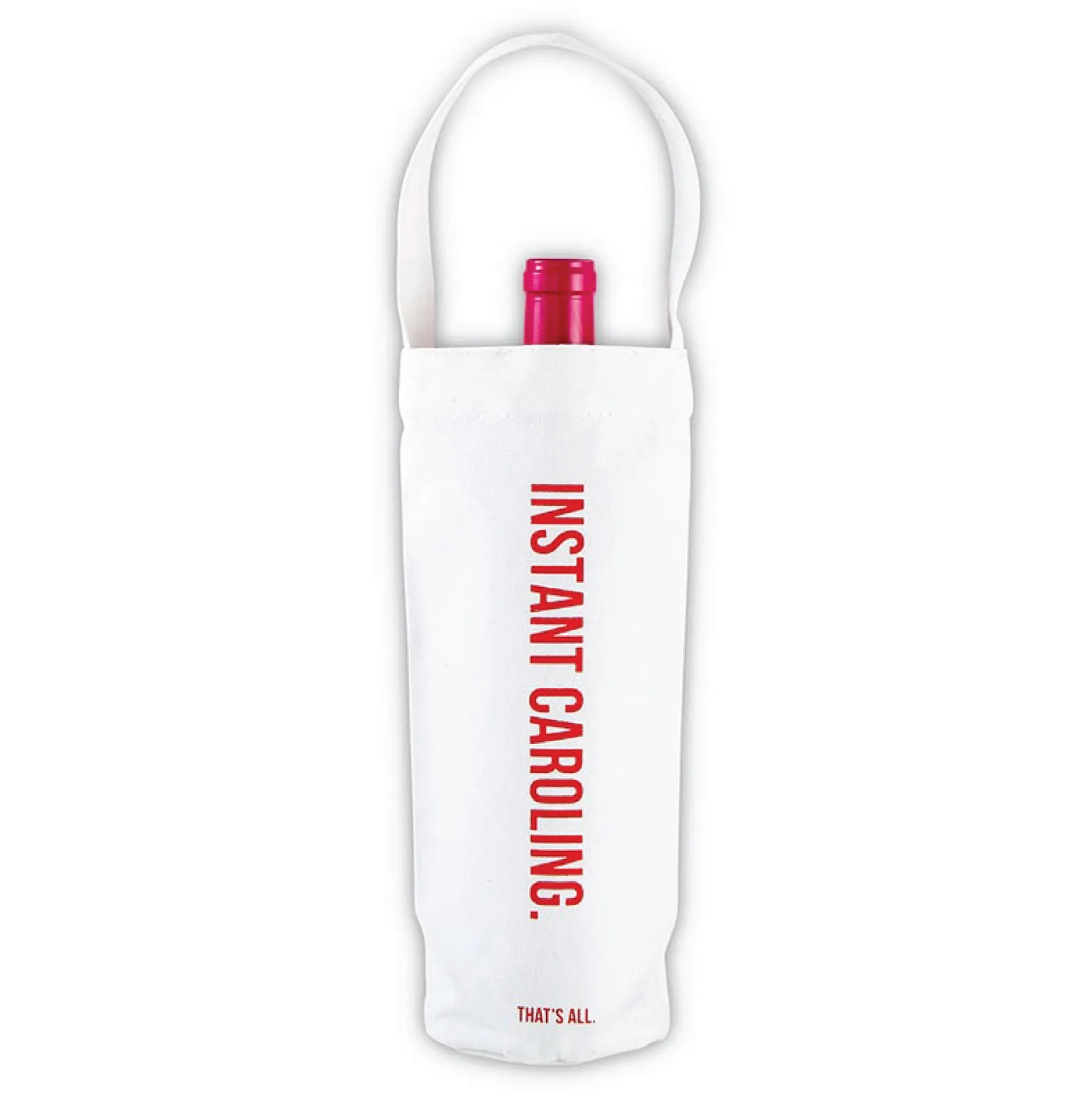 Instant Caroling Canvas Wine Bottle Bag 1ct
