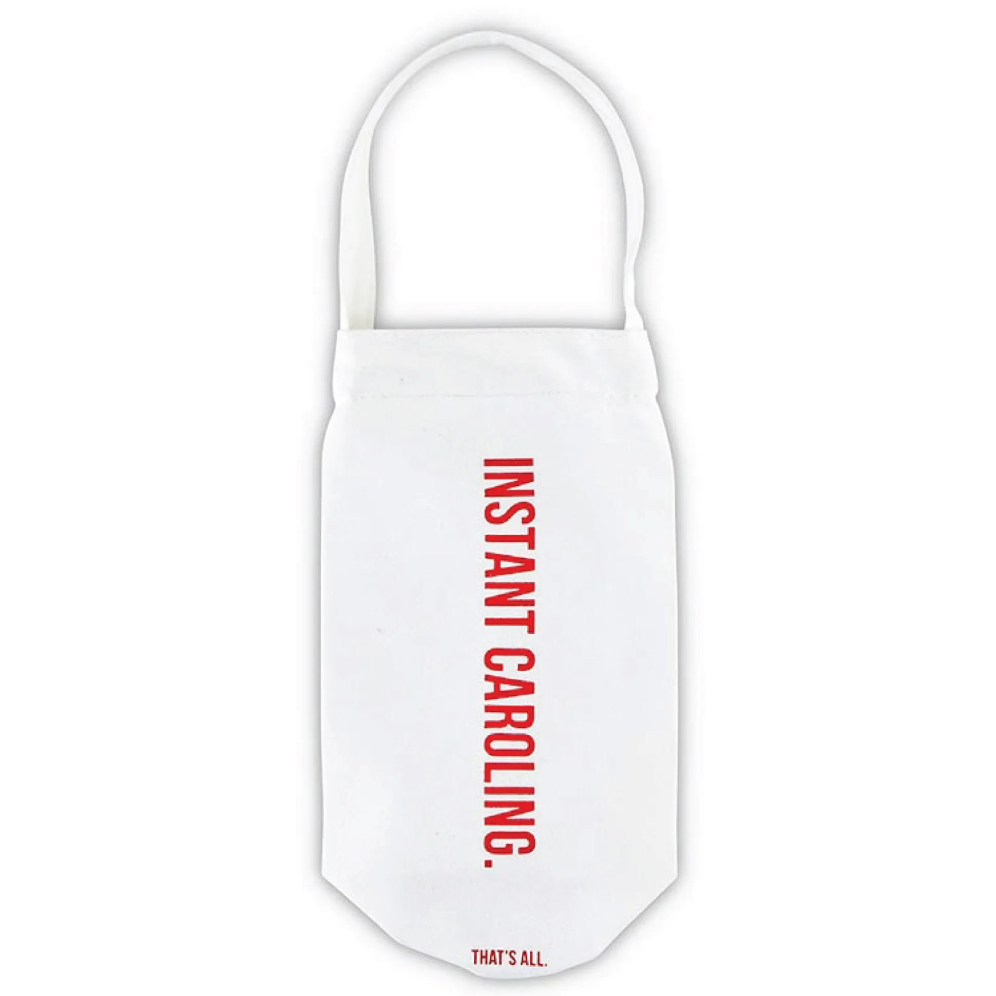 Instant Caroling Canvas Wine Bottle Bag 1ct