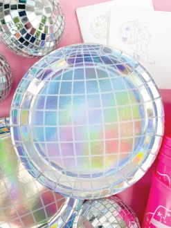 Iridescent Disco Ball Lunch Plates 8ct