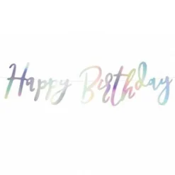Iridescent Happy Birthday Letter Banner