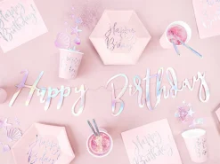 Iridescent Happy Birthday Letter Banner