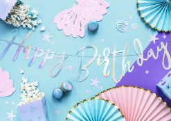 Iridescent Happy Birthday Letter Banner